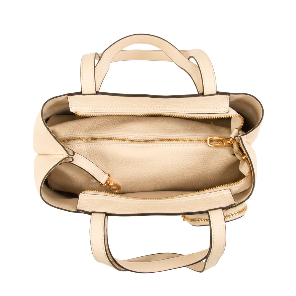 Cartera Dos Asas Rina Blanco Crudo