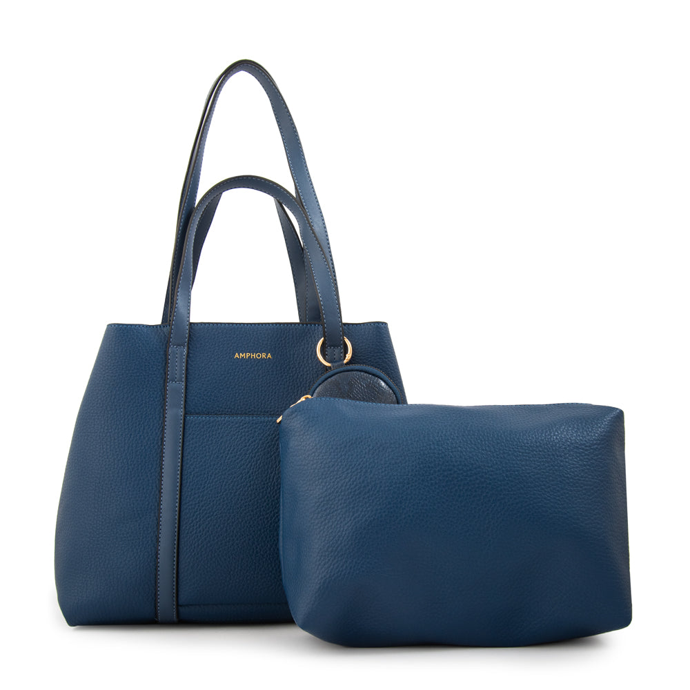 Cartera Dos Asas Rina Azul Oscuro