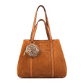 Cartera Dos Asas Rina Gamuzado Café