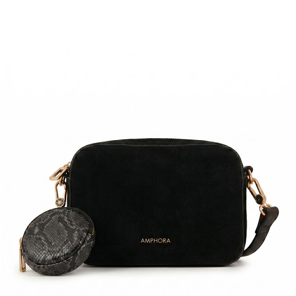 Crossbody Rina Gamuzado Negro