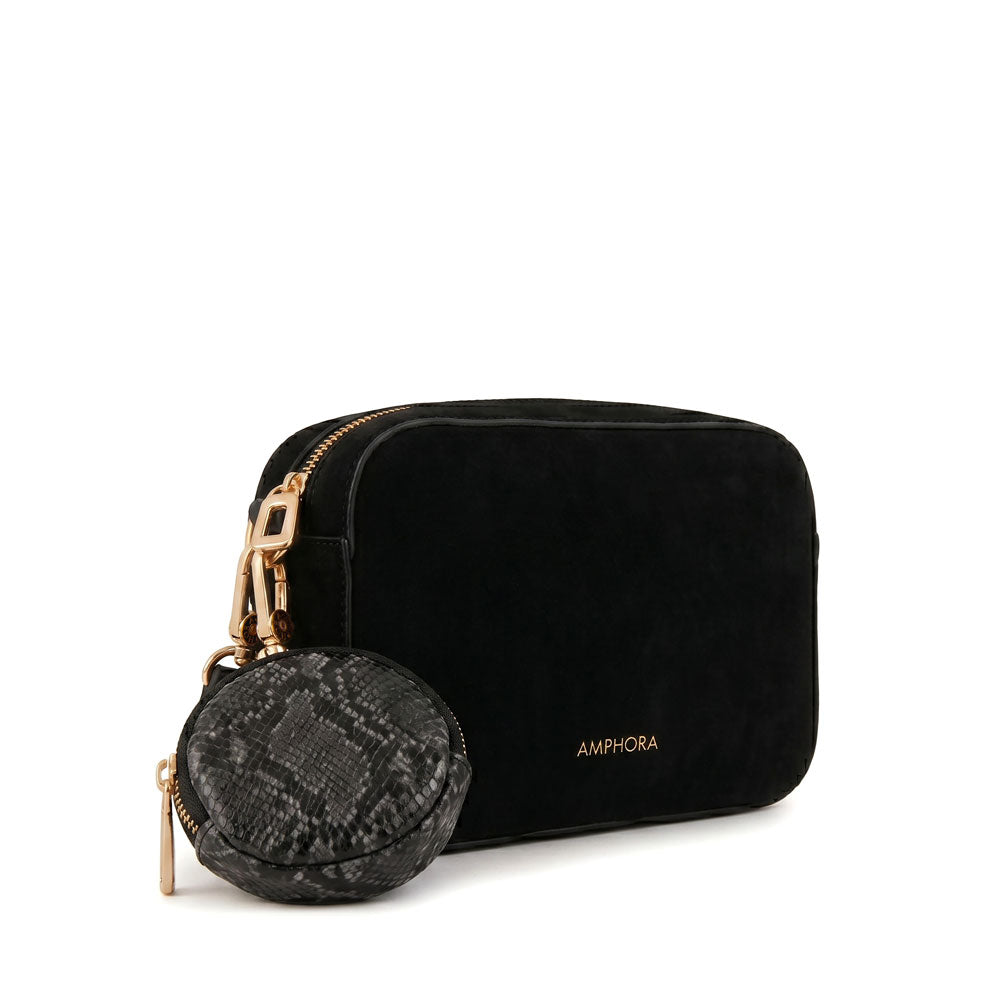 Crossbody Rina Gamuzado Negro