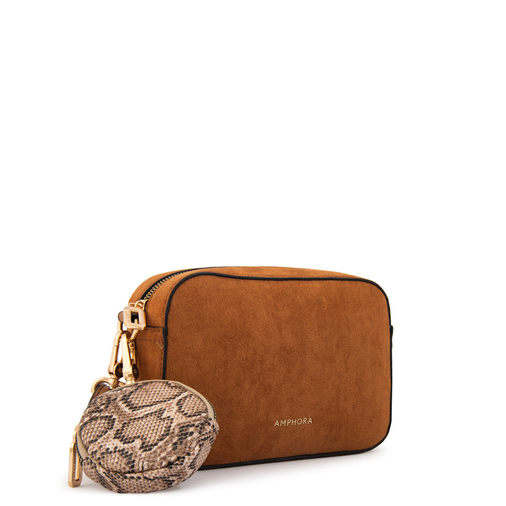 Crossbody Rina Gamuzado Café