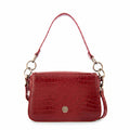 Crossbody Adeline Croco Rojo Oscuro