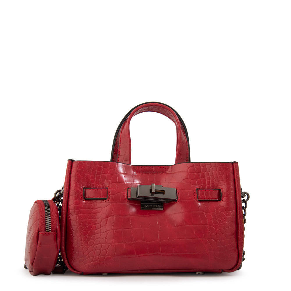 Crossbody Camil Croco Rojo Oscuro
