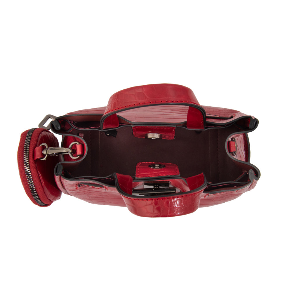 Crossbody Camil Croco Rojo Oscuro