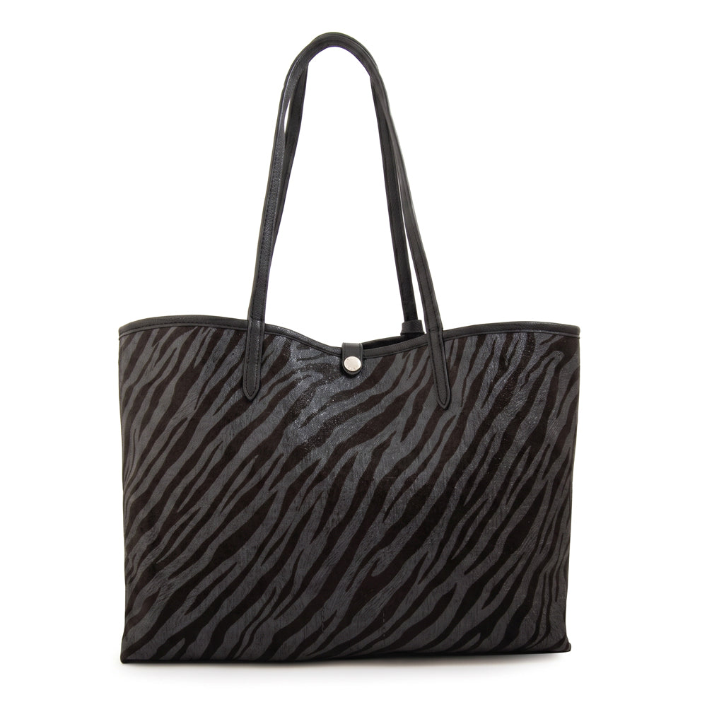Cartera Dos Asas Reversible Grande Moira Negro