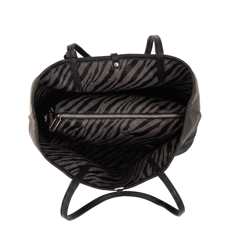 Cartera Dos Asas Reversible Grande Moira Negro