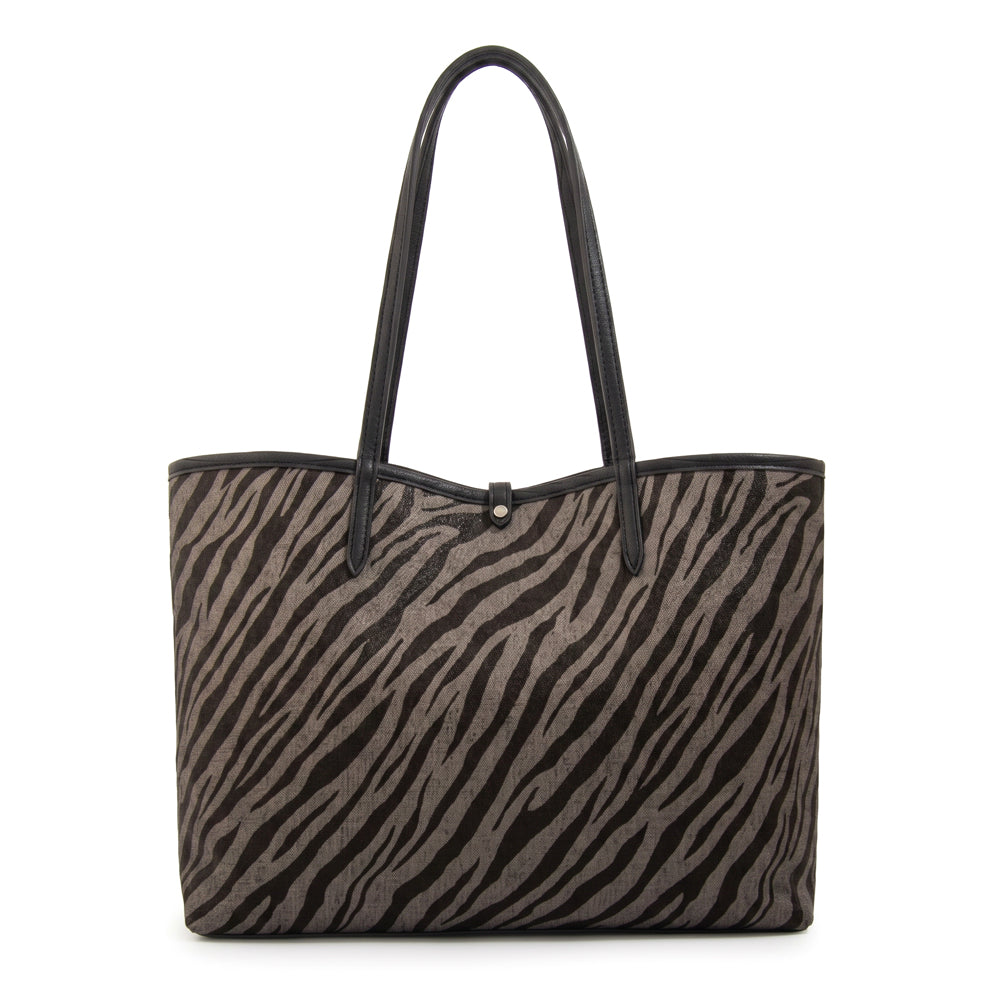 Cartera Dos Asas Reversible Grande Moira Gris Oscuro