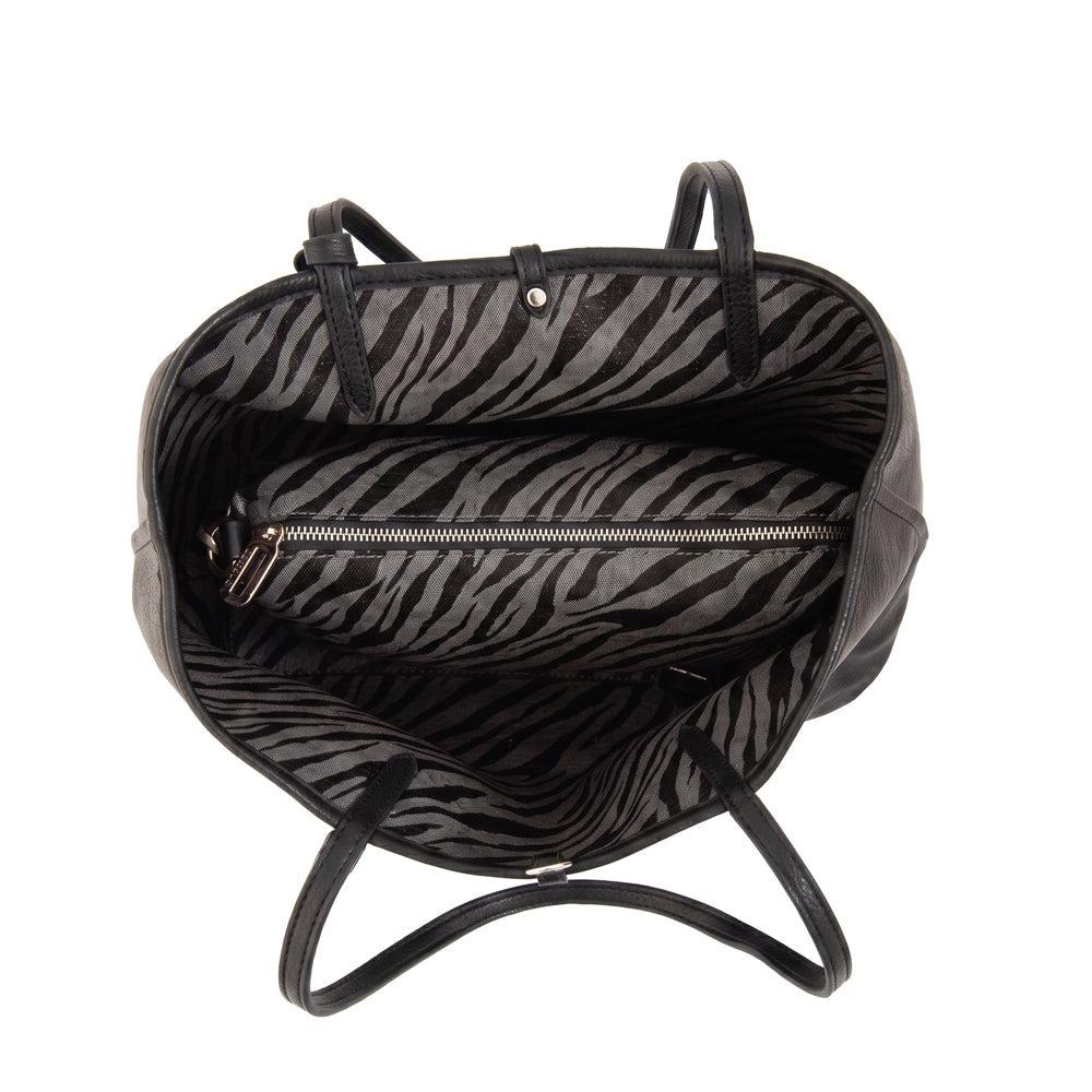 Cartera Dos Asas Reversible Grande Moira Gris Oscuro