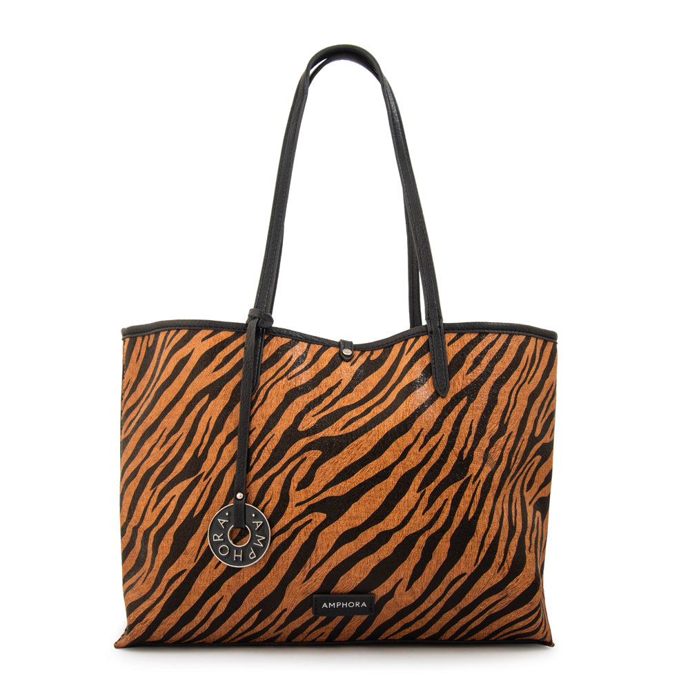 Cartera Dos Asas Reversible Grande Moira Camel