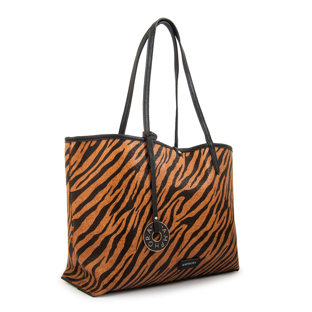 Cartera Dos Asas Reversible Grande Moira Camel