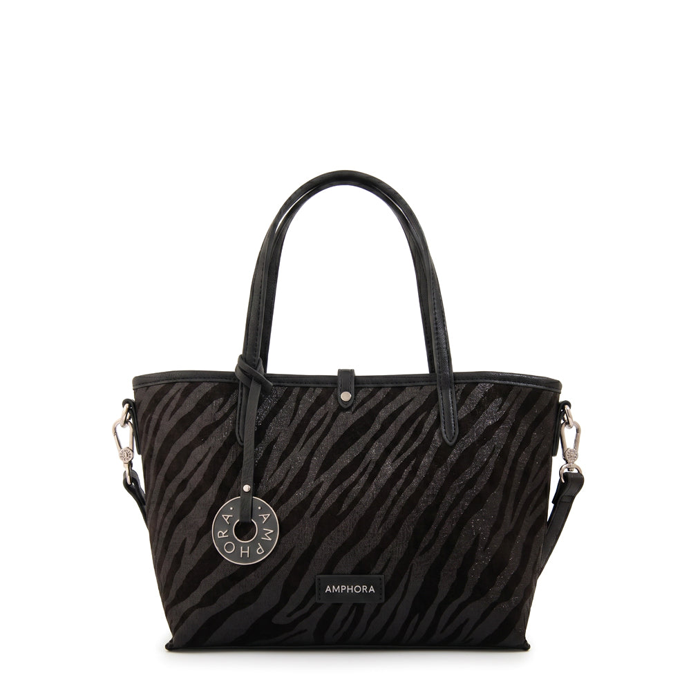 Cartera Dos Asas Reversible Moira Negro