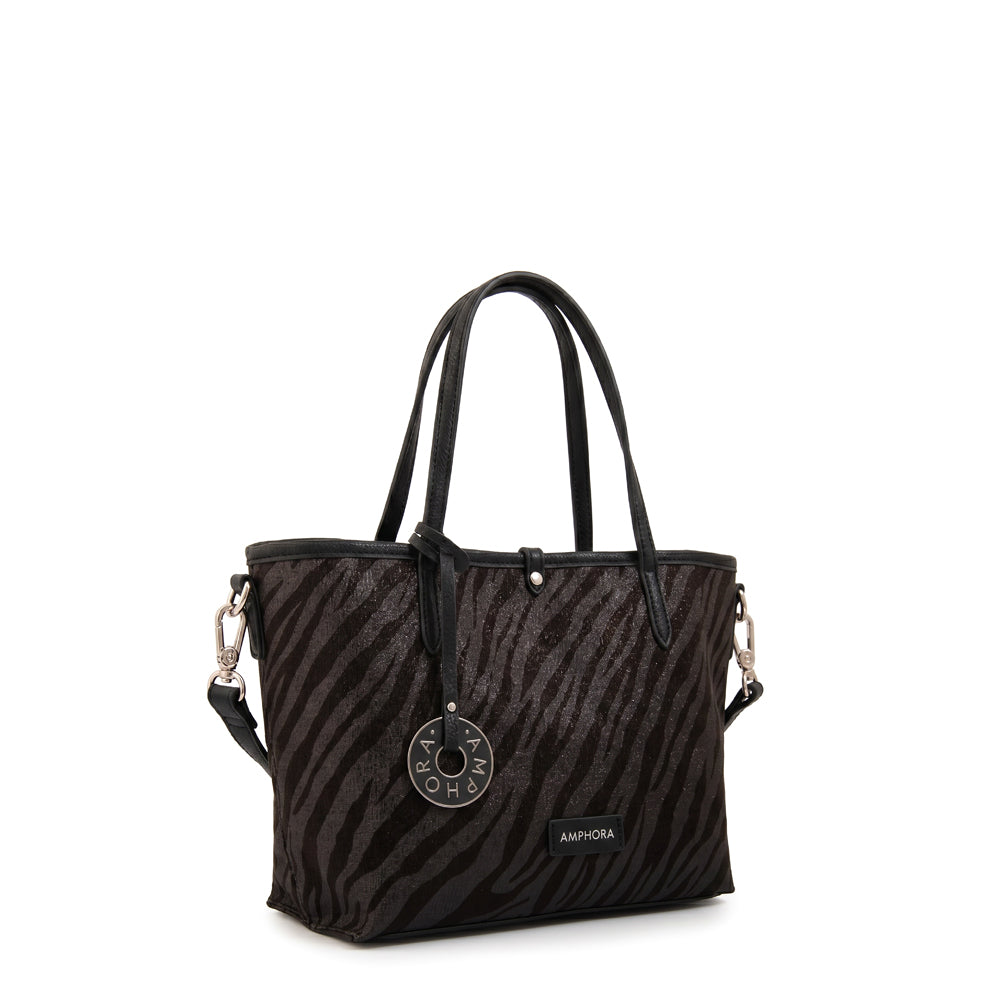 Cartera Dos Asas Reversible Moira Negro