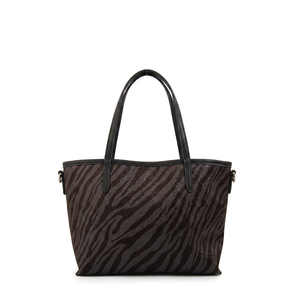 Cartera Dos Asas Reversible Moira Negro