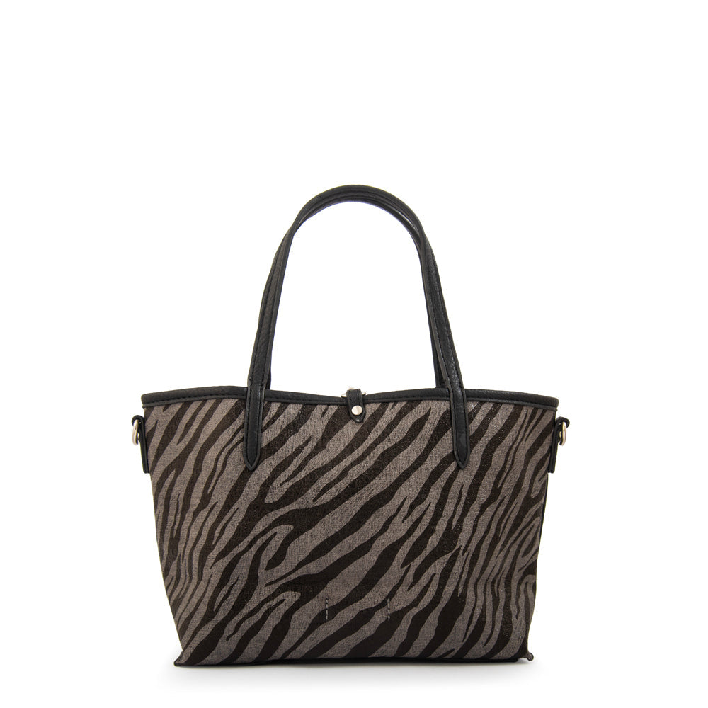 Cartera Dos Asas Reversible Moira Gris Oscuro