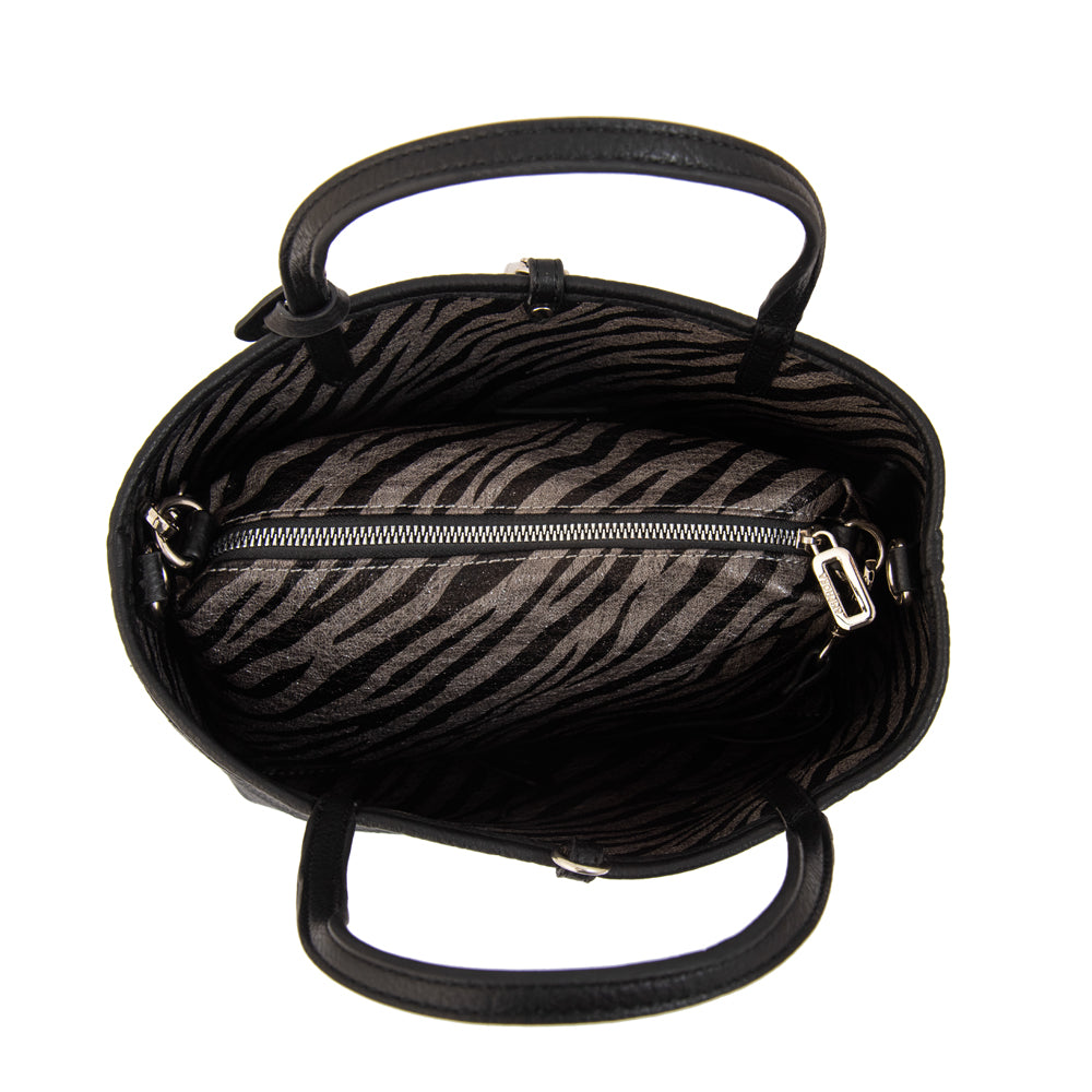 Cartera Dos Asas Reversible Moira Gris Oscuro