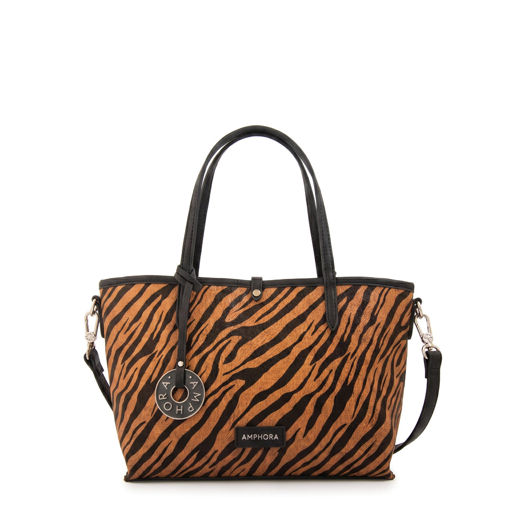 Cartera Dos Asas Reversible Moira Camel