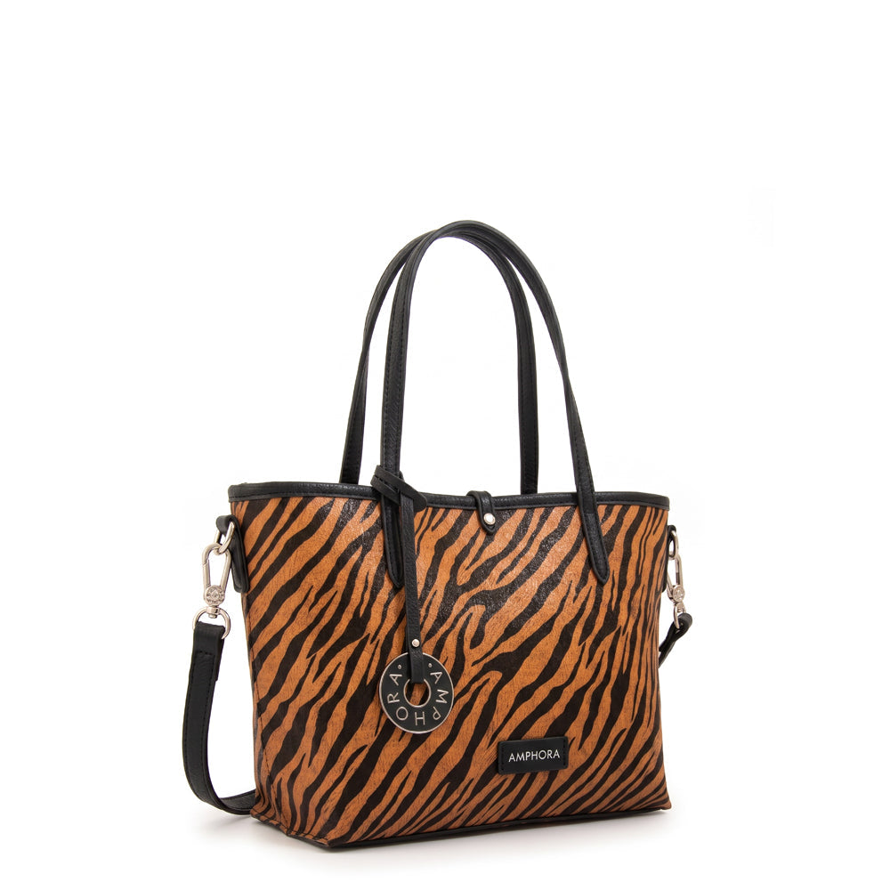 Cartera Dos Asas Reversible Moira Camel