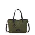 Cartera Dos Asas Reversible Moira Nylon Verde Oliva