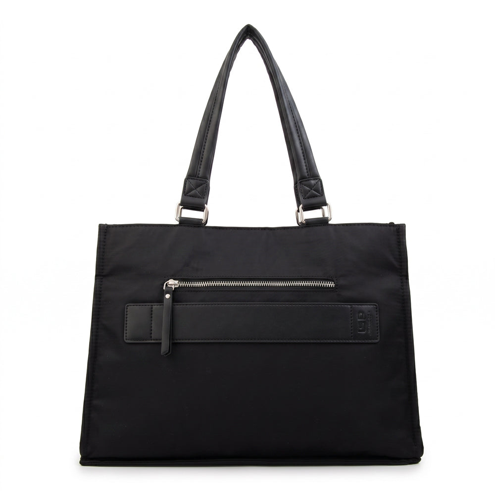 Cartera Dos Asas Portalaptop Lima Nylon Negro