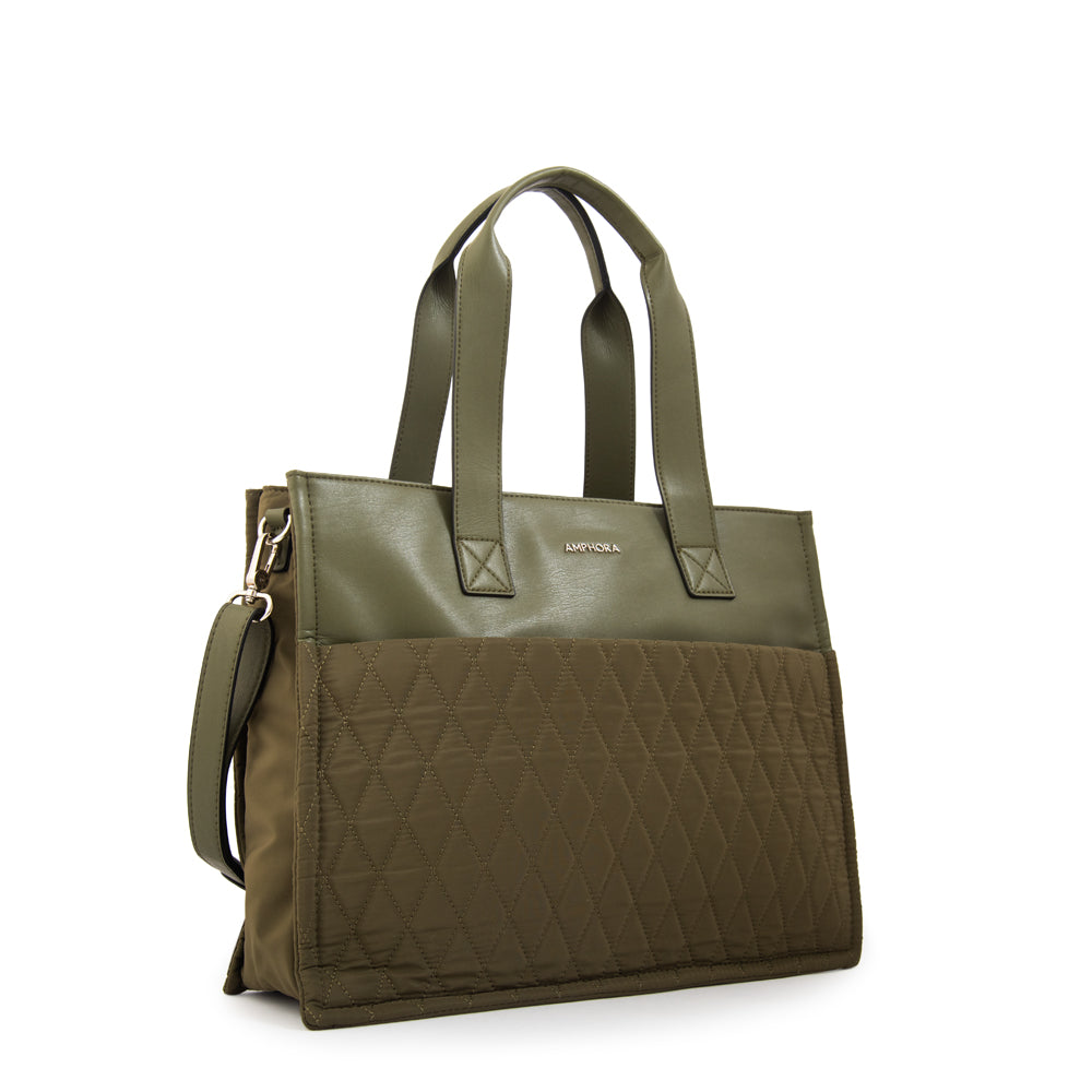 Cartera Dos Asas Portalaptop Durian Nylon Verde Oliva