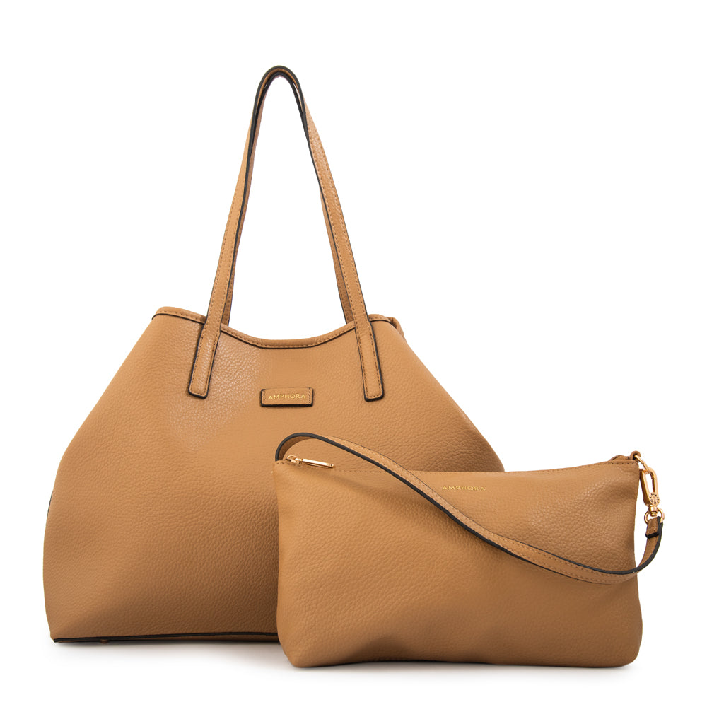 Cartera Dos Asas Eva Camel