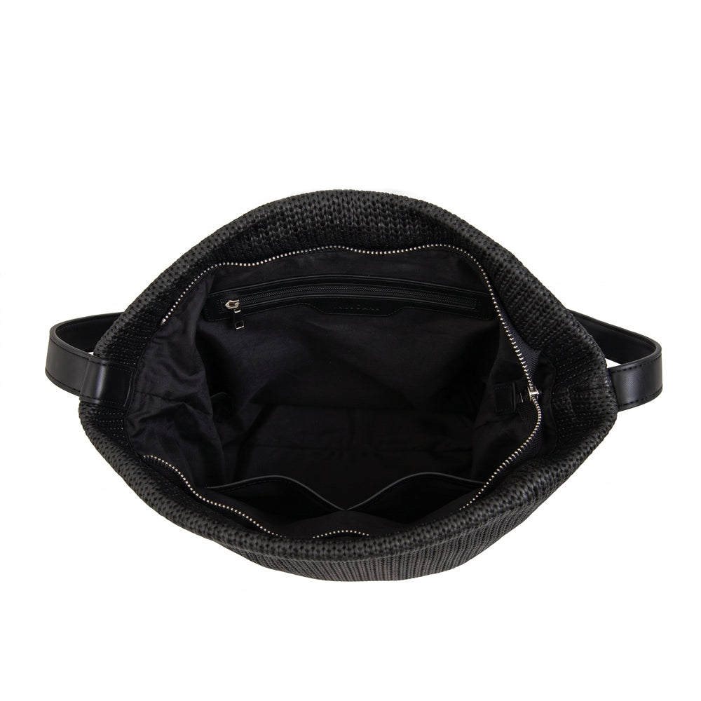 Cartera Corte Recto Gigi Tejido Negro