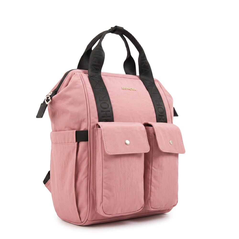 Mochila Pañalera Lucrecia Rosado