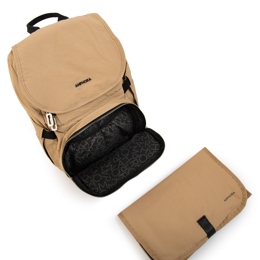 Mochila Pañalera Duna Nylon Beige