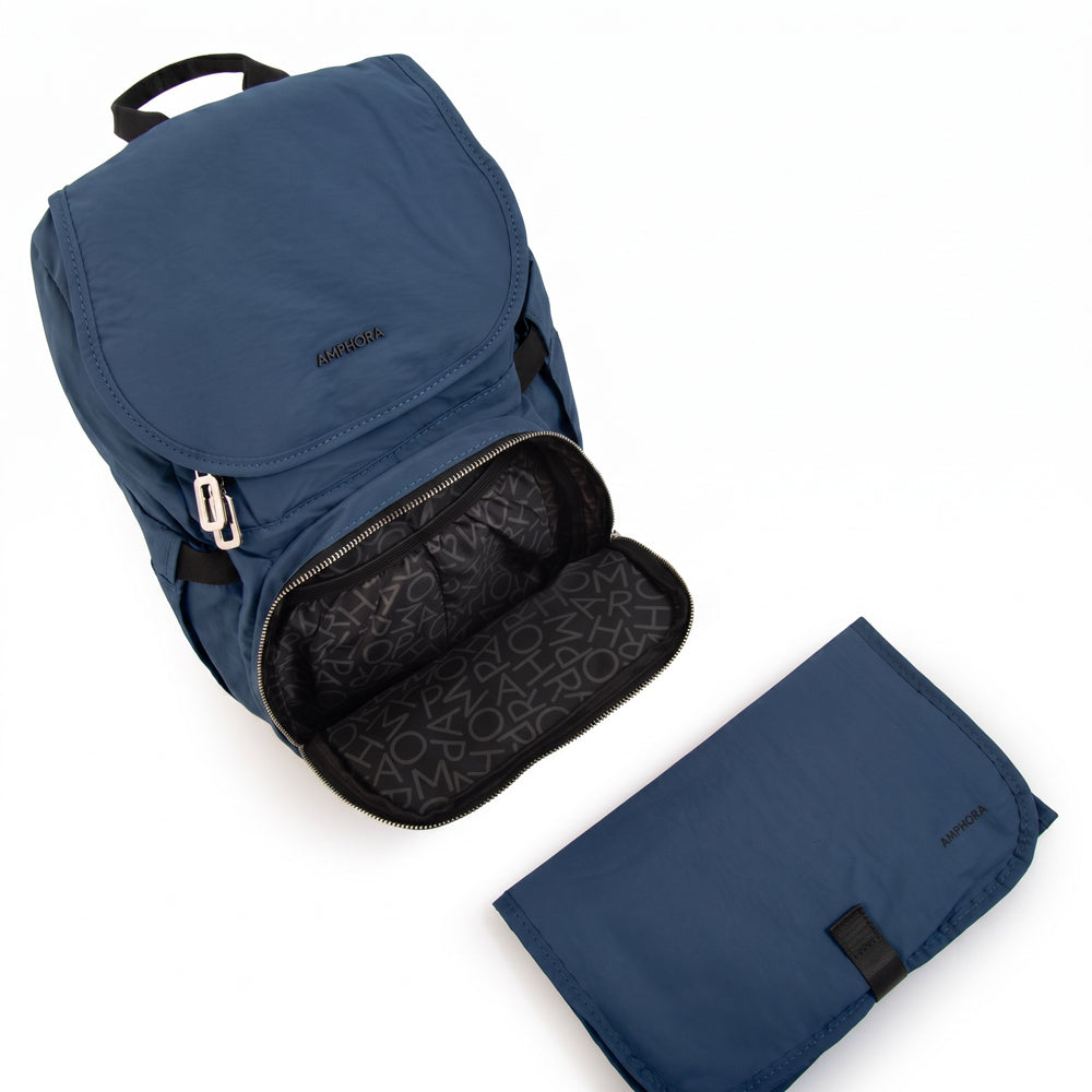 Mochila Pañalera Duna Nylon Azul Oscuro