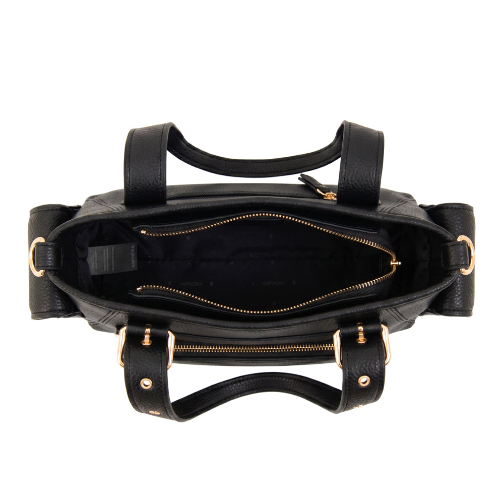 Cartera Dos Asas Tiana Granulado Negro