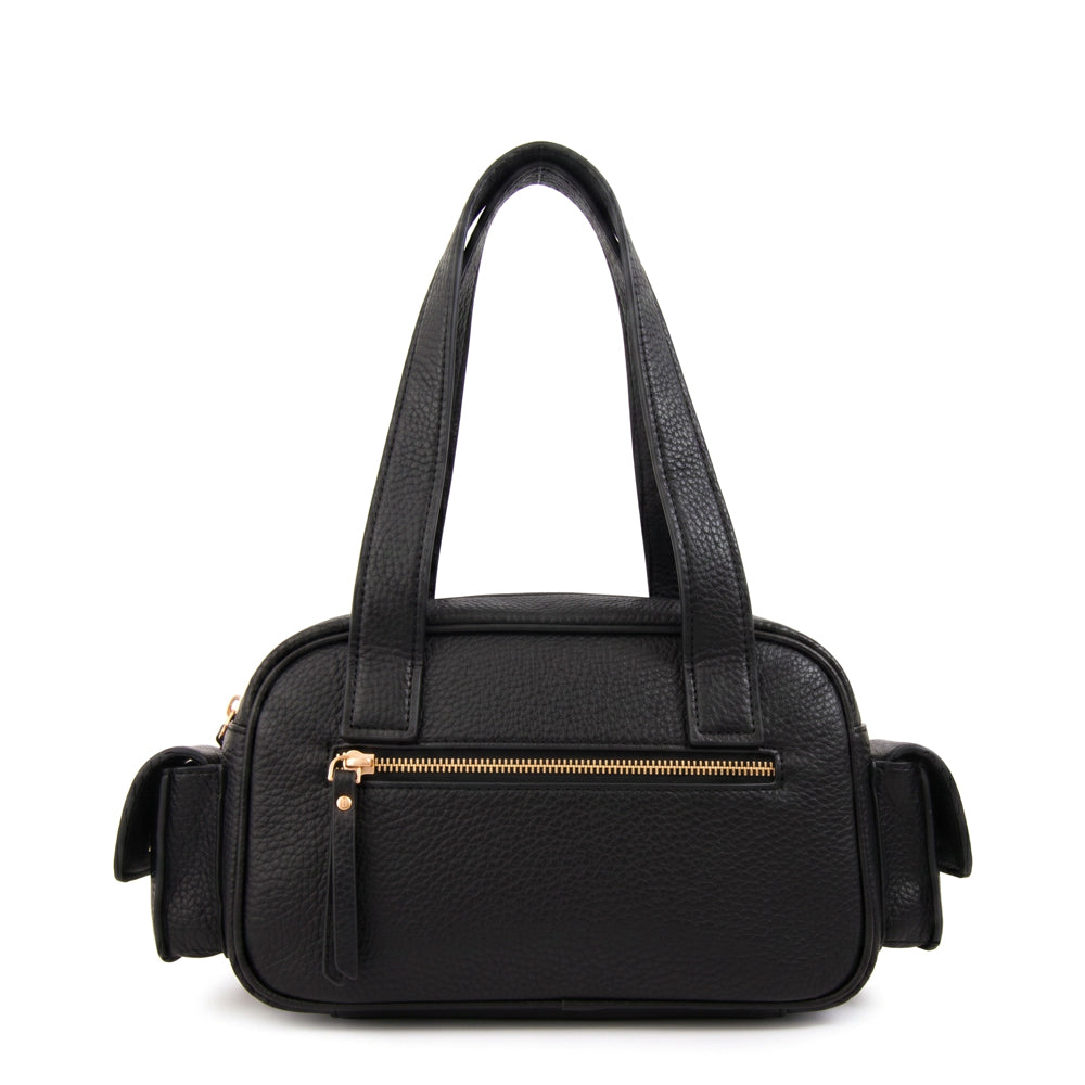 Cartera Dos Asas Baul Tiana Granulado Negro