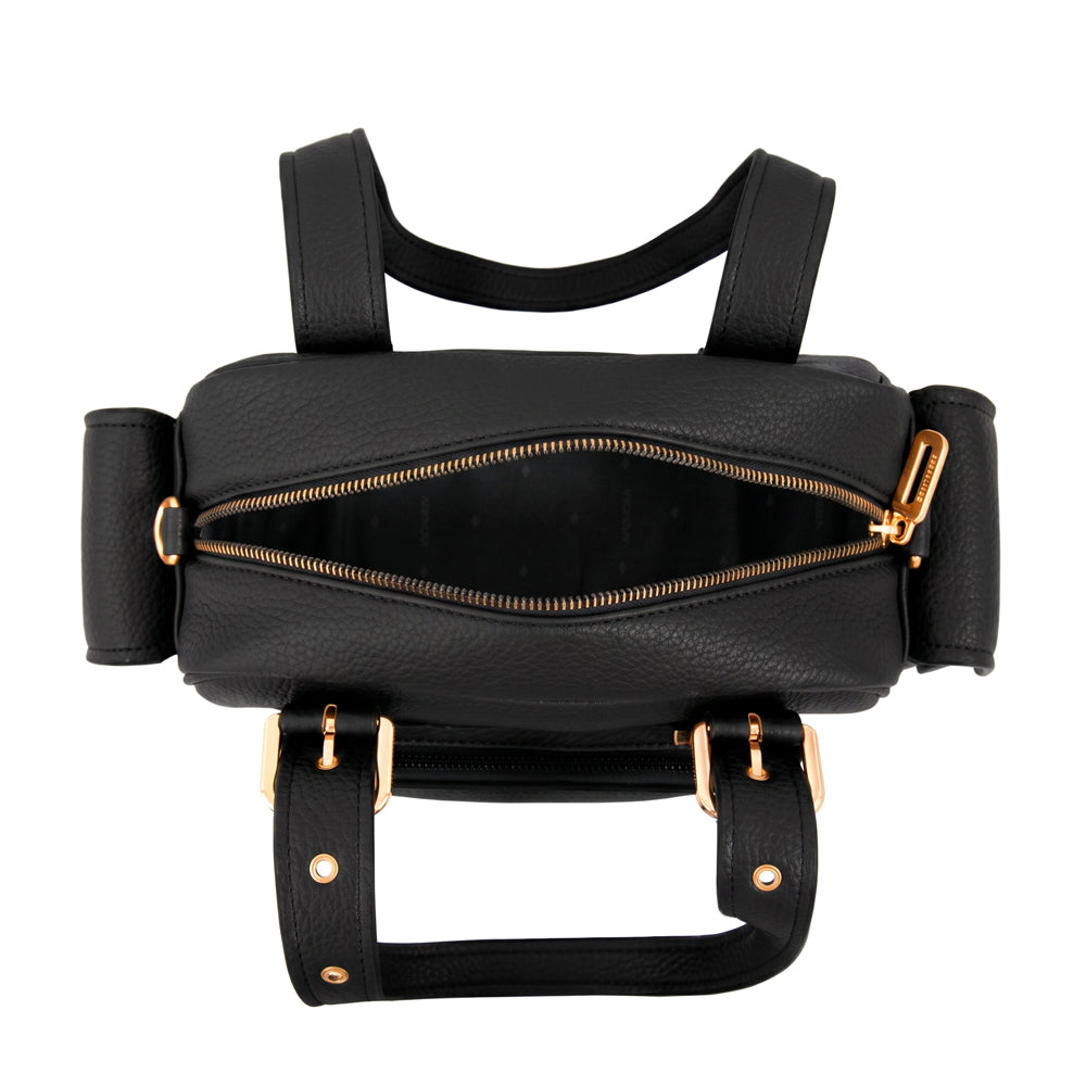 Cartera Dos Asas Baul Tiana Granulado Negro