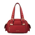 Cartera Dos Asas Baul Tiana Granulado Rojo Oscuro
