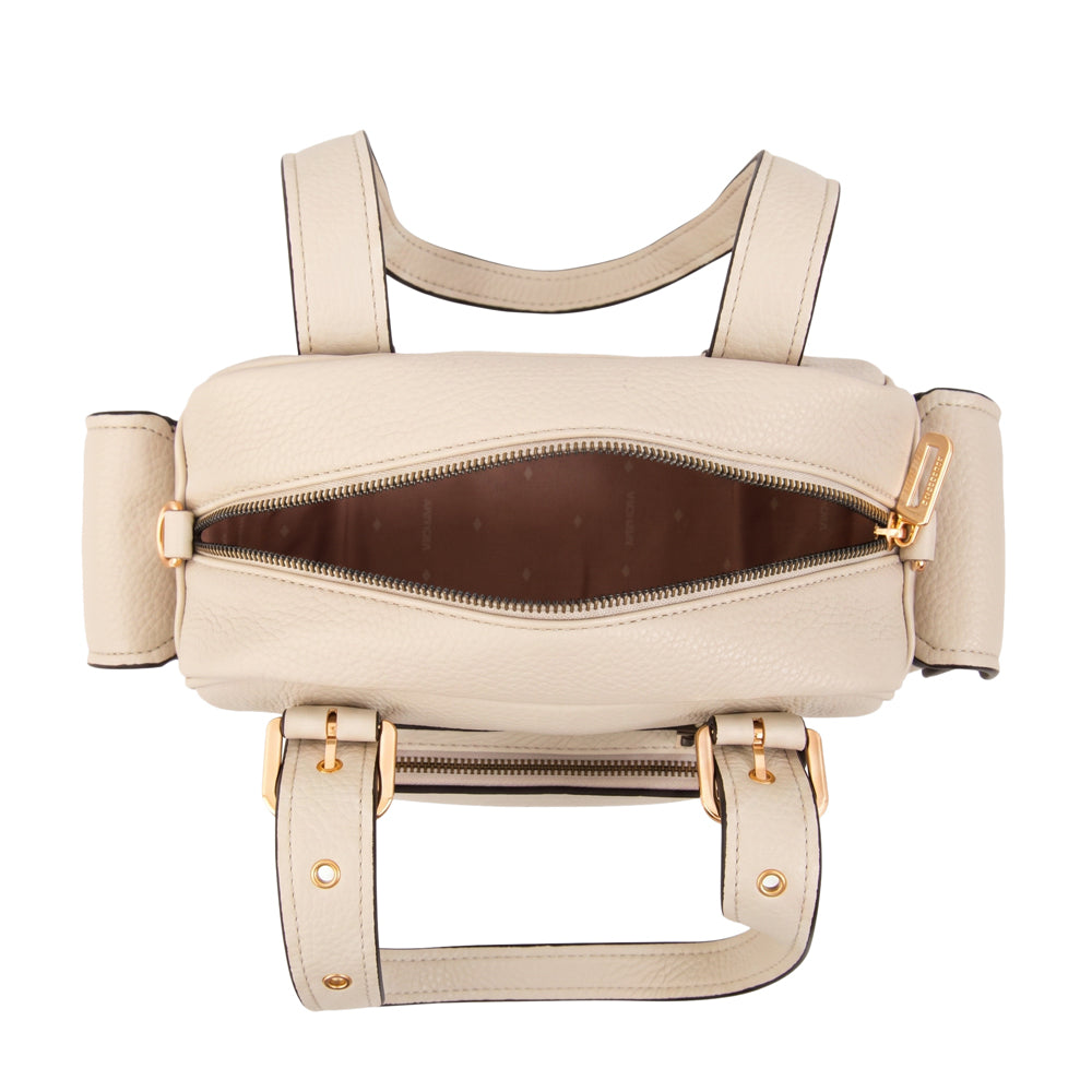 Cartera Dos Asas Baul Tiana Granulado Blanco Crudo