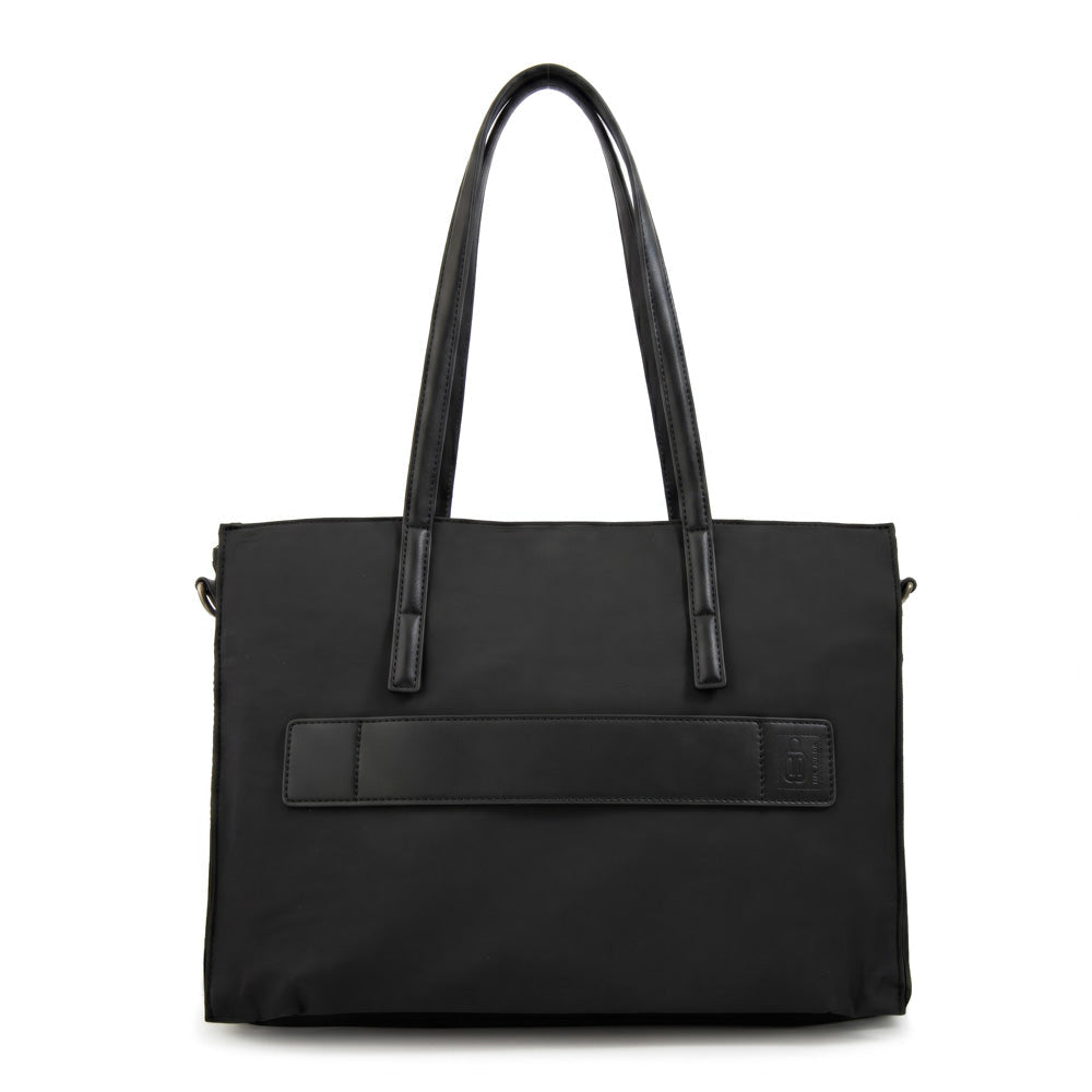 Cartera Dos Asas Portalaptop Ignacia Nylon Negro