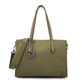 Cartera Dos Asas Portalaptop Ignacia Nylon Verde Oliva