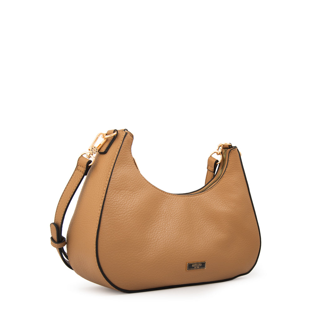 Cartera Oval Angela Beige Oscuro