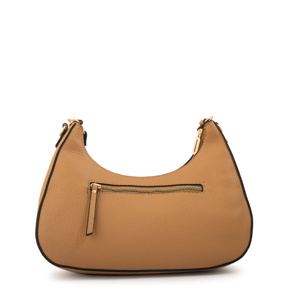 Cartera Oval Angela Beige Oscuro