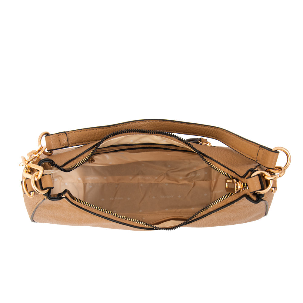 Cartera Oval Angela Beige Oscuro