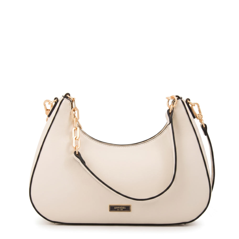 Cartera Oval Angela Blanco Crudo