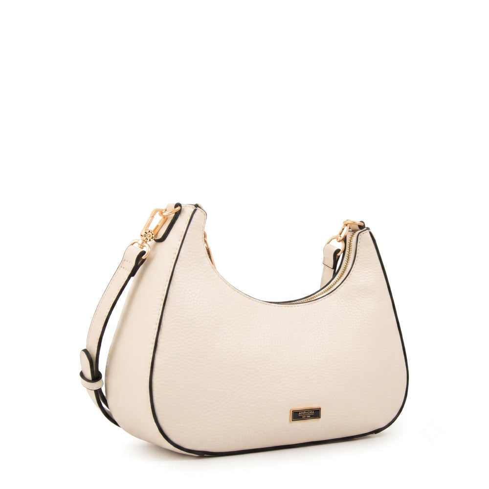 Cartera Oval Angela Blanco Crudo