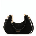 Cartera Oval Angela Gamuzado Negro