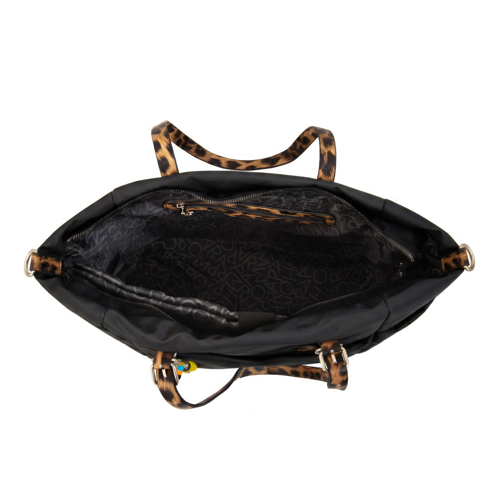 Cartera Dos Asas Portalaptop Lily Nylon Negro