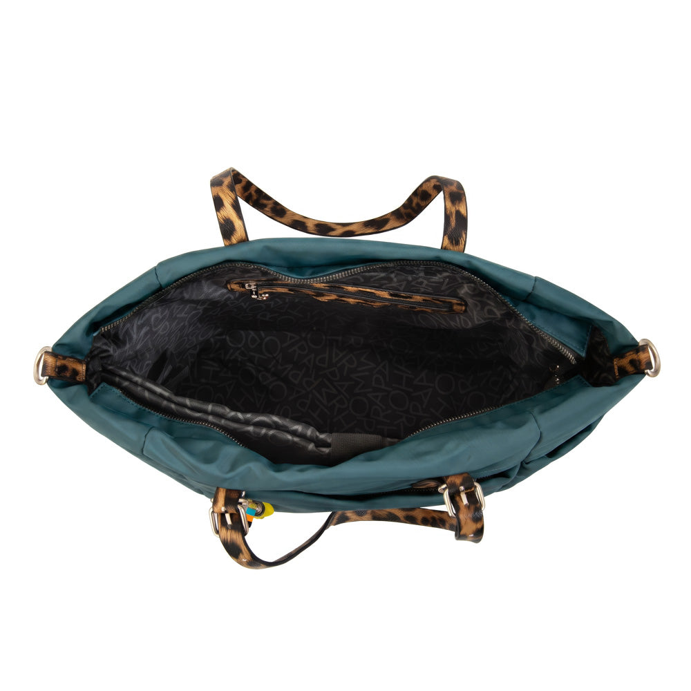 Cartera Dos Asas Portalaptop Lily Nylon Petroleo