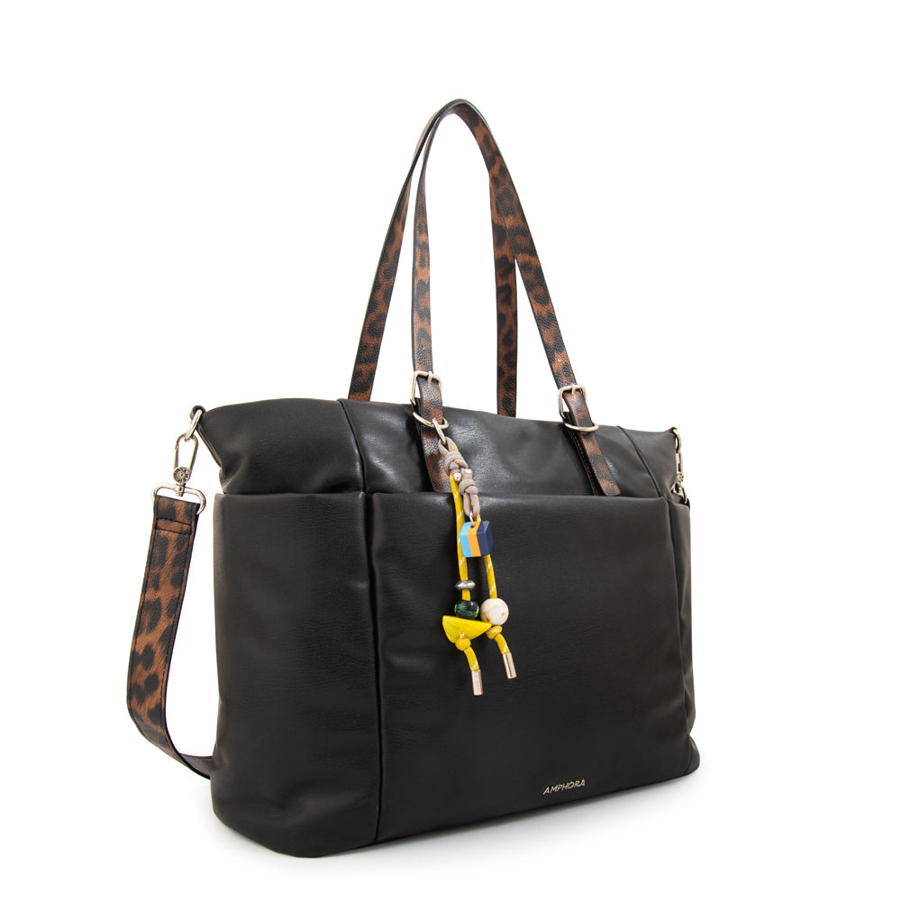 Cartera Dos Asas Portalaptop Lily Negro