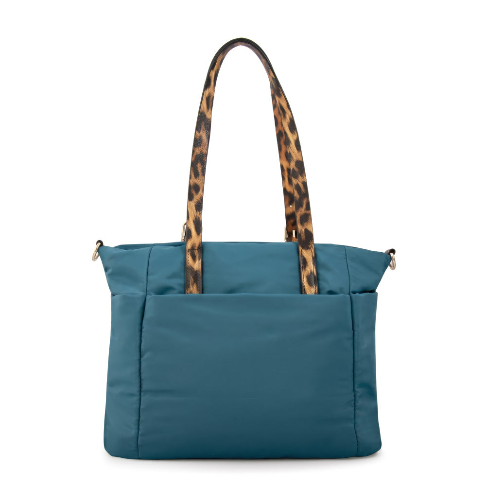 Cartera Dos Asas Lily Nylon Petroleo