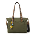 Cartera Dos Asas Lily Nylon Verde Oliva