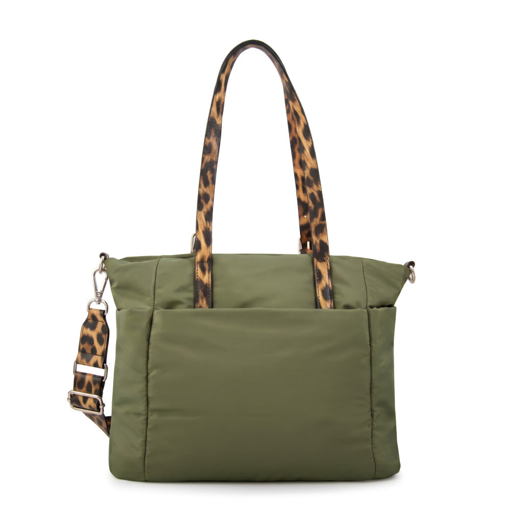 Cartera Dos Asas Lily Nylon Verde Oliva