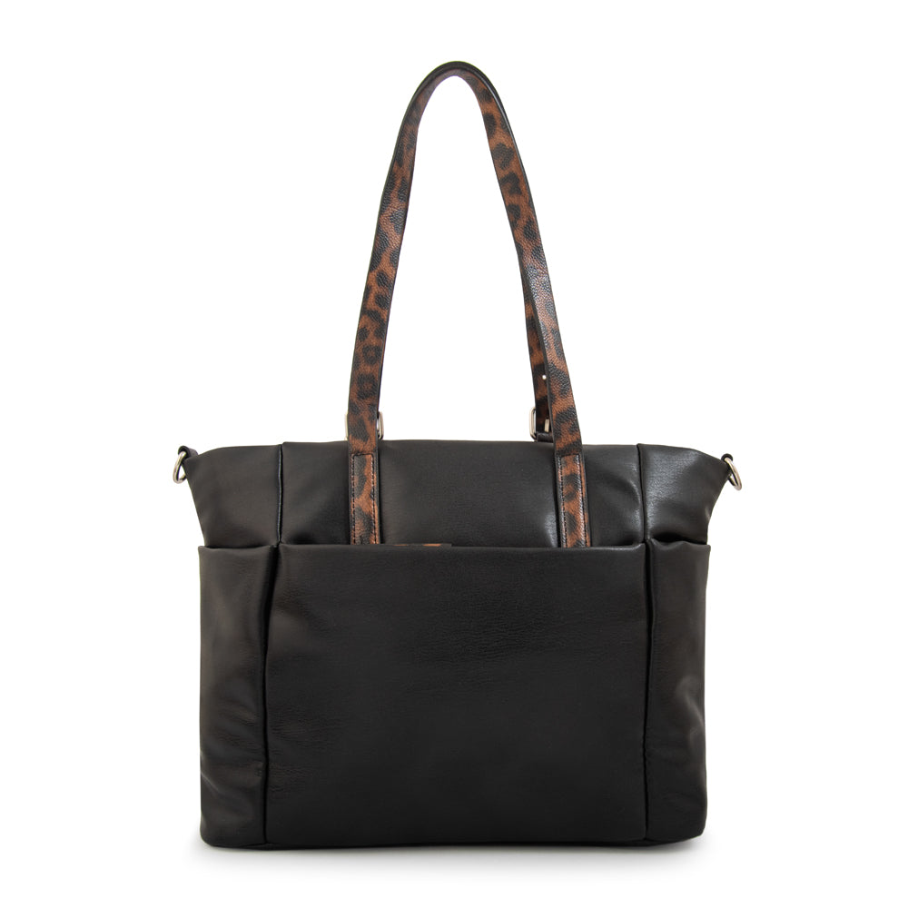 Cartera Dos Asas Lily Liso Negro